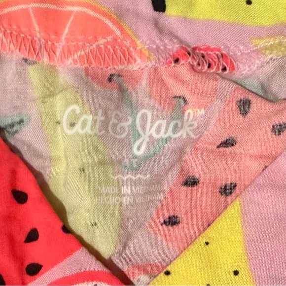 Girl's Cat & Jack Colorful Kids Fruit Print Top - Picture 4 of 4